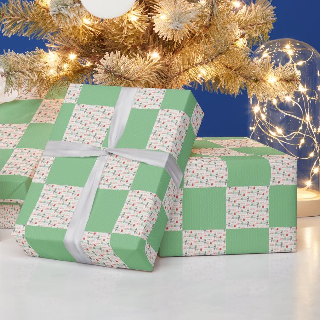 Christmas Elves With Polka Dots Presentpapper (Helgdagar)