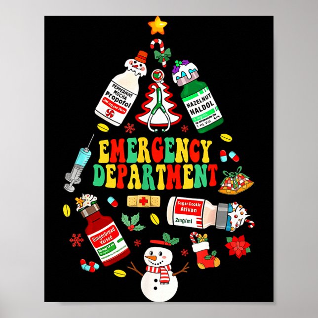 Christmas Emergency Room Er Rn Nurse Department He Poster (Framsidan)