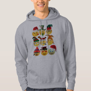 christmas emoji dekorations lustig manar tröja med luva
