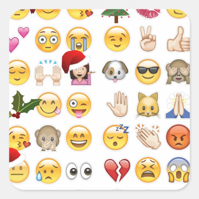 christmas emojis fyrkantigt klistermärke (Framsida)