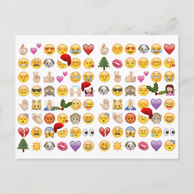 christmas emojis helg vykort (Framsida)