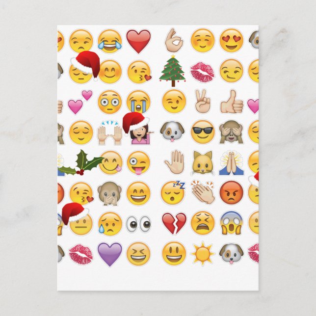 christmas emojis helg vykort (Framsida)