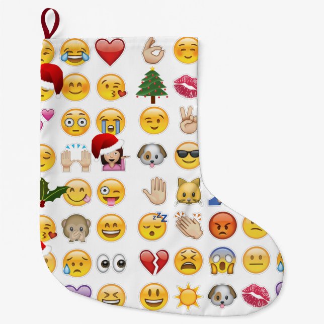 Christmas emojis julafton stockning stor julstrumpa (Framsidan)