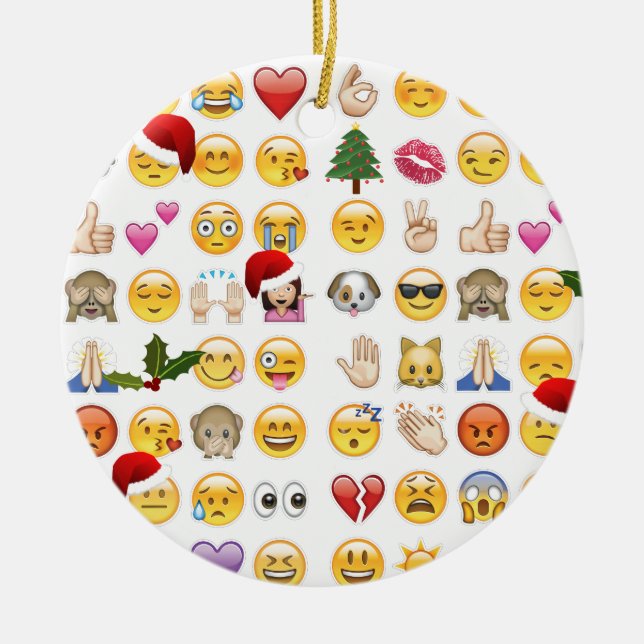 christmas emojis julgransprydnad keramik (Framsidan)