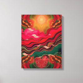 Christmas Energy Bloom – Frequency Wrapped Canvas