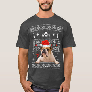 Christmas English Bulldog In Santa Hat Xmas Ugly S T Shirt