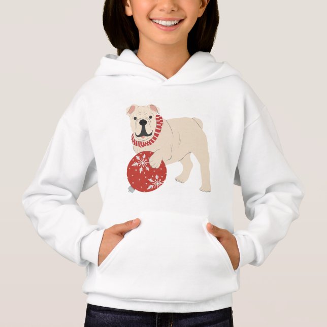 Christmas English Bulldog  T Shirt (Framsida)