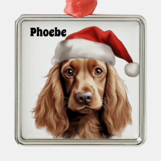 CHRISTMAS ENGLISH COCKER SPANIEL HUND JULGRANSPRYDNAD METALL