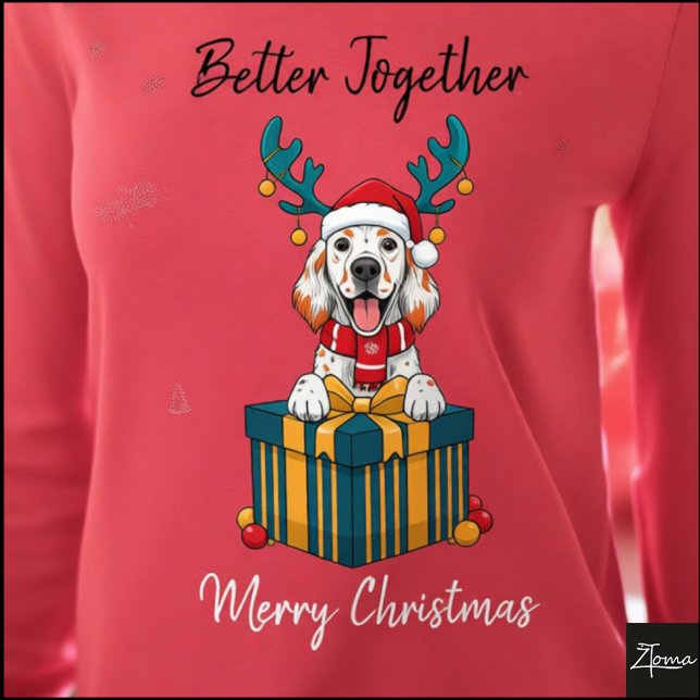 Christmas English Setter Ticked Gift Graphic T Shirt (Skapare uppladdad)