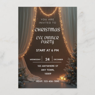 Christmas Eve dinner party invitation template Inbjudningar