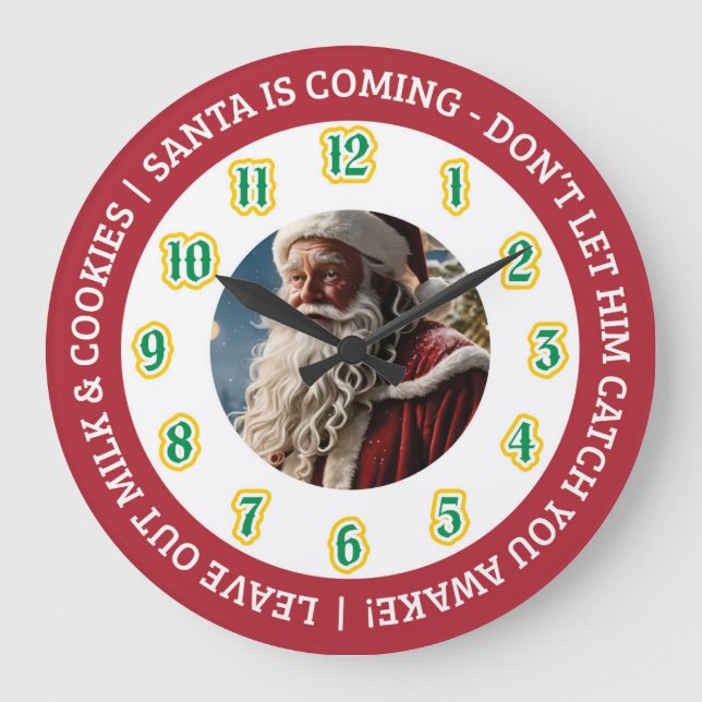 Christmas Eve Santa Clock Stor Klocka (Framsida)