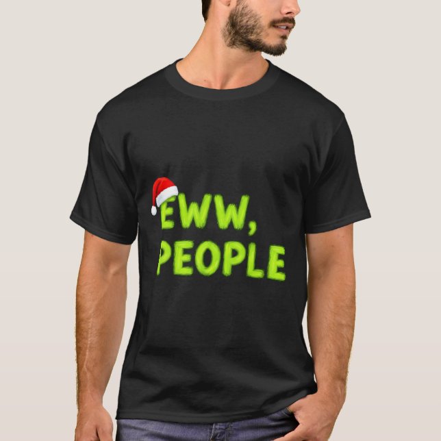 Christmas Eww, People Funny Sarcastic Santa Hat Xm T Shirt (Framsida)