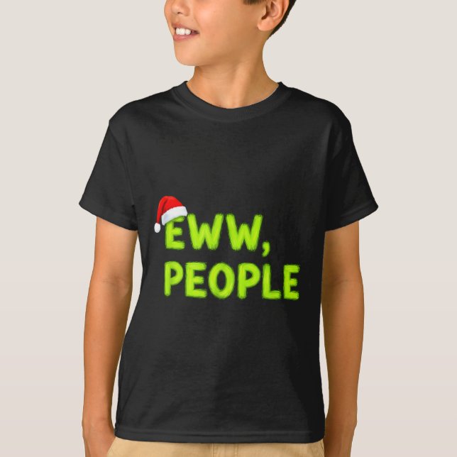 Christmas Eww, People Funny Sarcastic Santa Hat Xm T Shirt (Framsida)