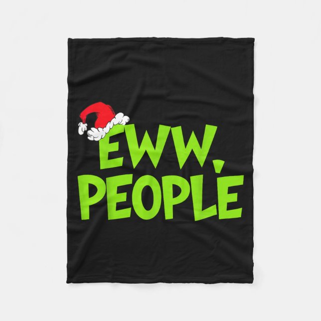 Christmas Eww People Mens Women Funny Santa Hat Gr Fleecefilt (Framsidan)