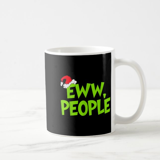 Christmas Eww People Mens Women Funny Santa Hat Gr Kaffemugg (Höger)