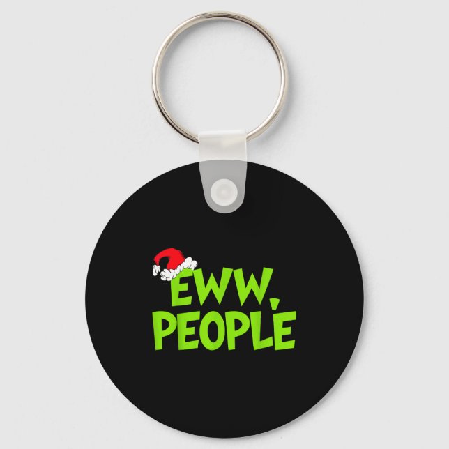 Christmas Eww People Mens Women Funny Santa Hat Gr Nyckelring (Framsida)