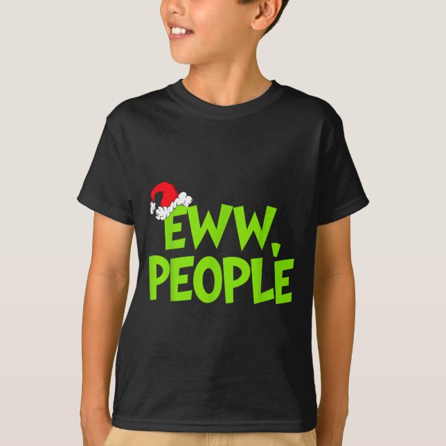 Christmas Eww People Mens Women Funny Santa Hat Gr T Shirt (Framsida)