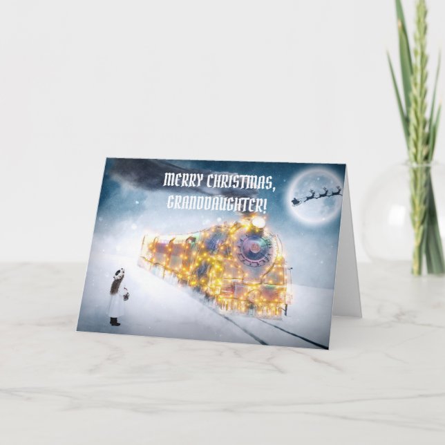 CHRISTMAS EXPRESS GRANDDAUGHTER-KORT TACK KORT (Framsida)