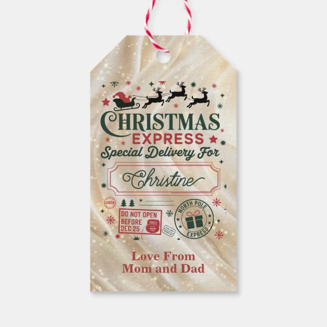 Christmas Express Special Delivery Presentetikett (Baksidan)