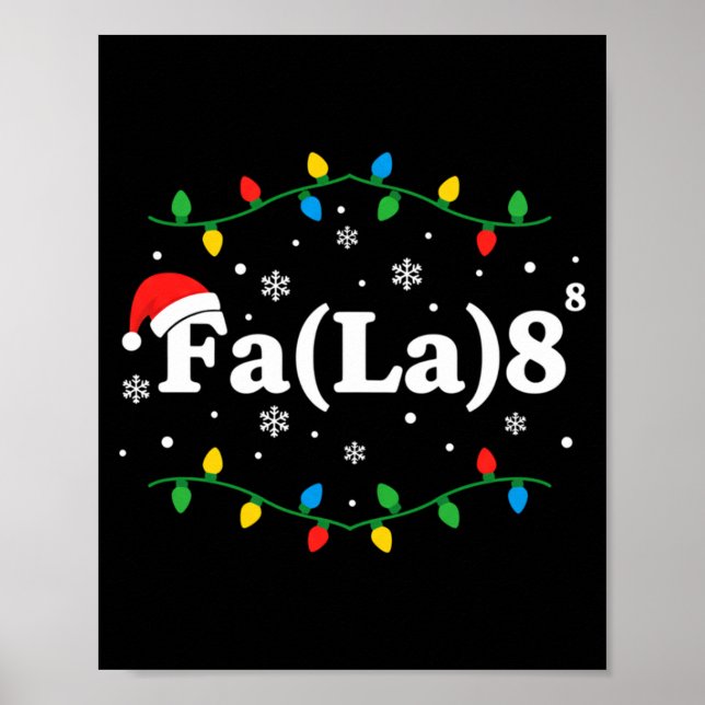 Christmas Fa(la) 8 Funny Caroling Lights Santa Hat Poster (Framsidan)