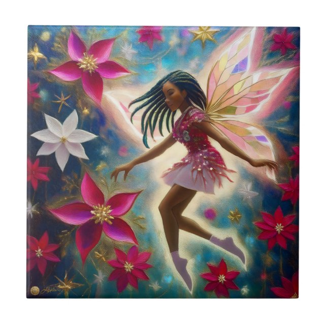 Christmas Fairy Collection - Cornrows Flätor Hår Kakelplatta (Framsidan)