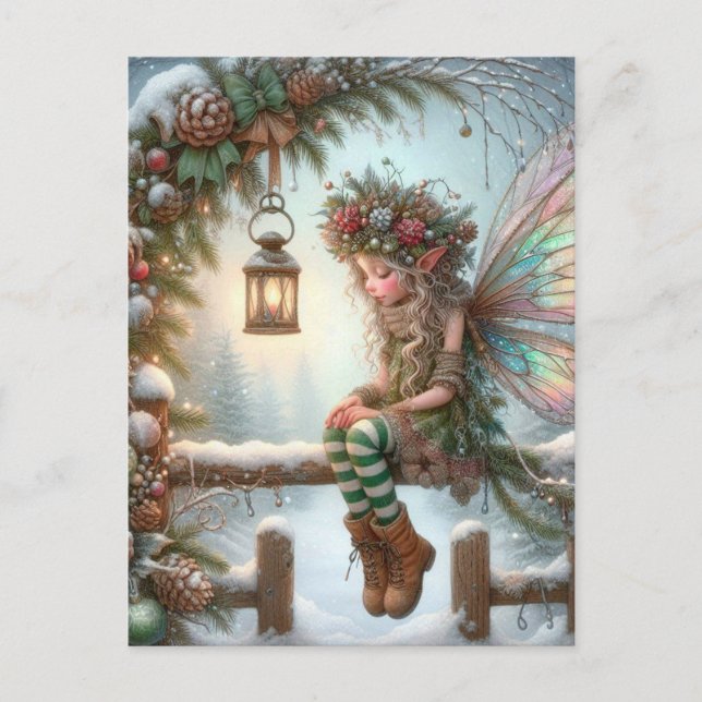 Christmas Fairy Helg Vykort (Framsida)