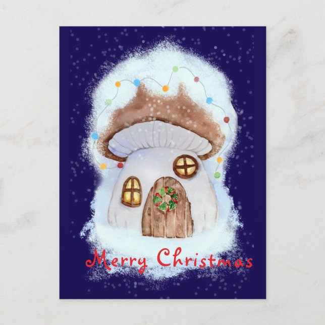 Christmas fairy house helg vykort (Framsida)