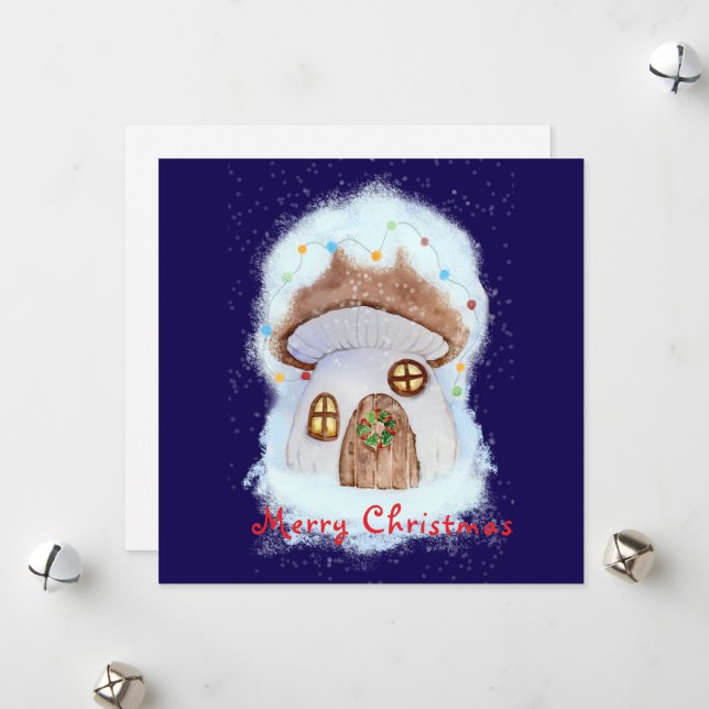 Christmas fairy house julkort (Fram/Back In Situ)