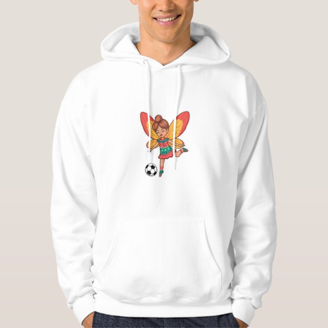 Christmas Fairy Playing Soccer Hoodie (Framsida)