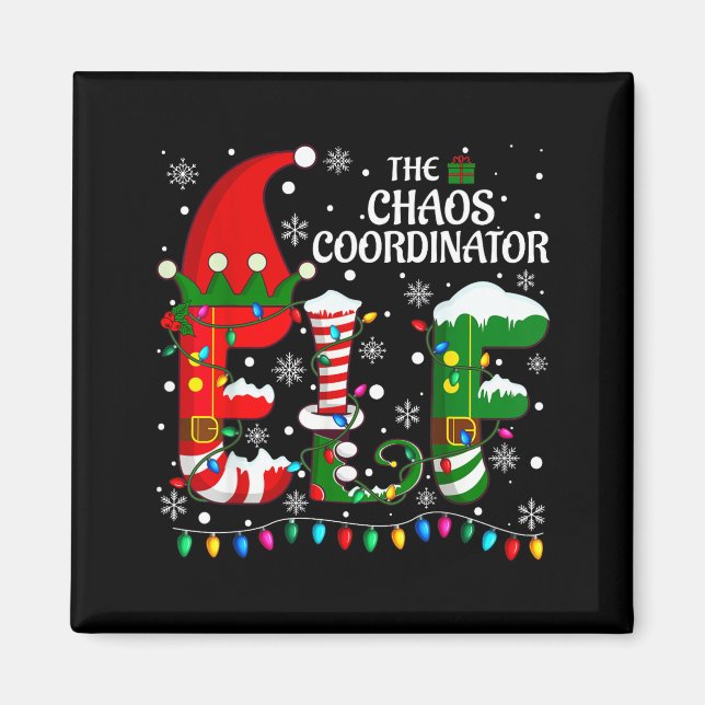 Christmas Family Matching Pajamas Chaos Coordinato Magnet (Framsidan)