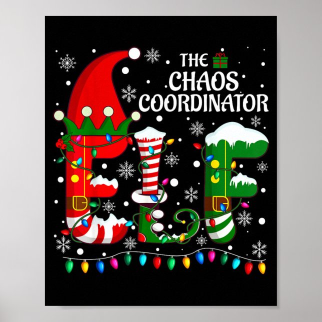 Christmas Family Matching Pajamas Chaos Coordinato Poster (Framsidan)