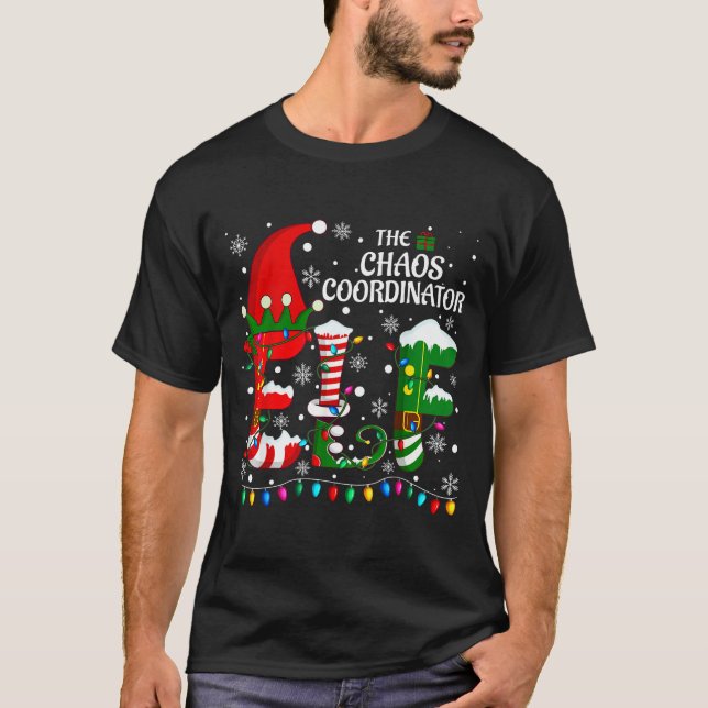 Christmas Family Matching Pajamas Chaos Coordinato T Shirt (Framsida)