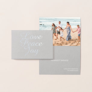 CHRISTMAS FAMILY PHOTO CARD Peace KÄRLEK FOIL MINI Folierat Kort