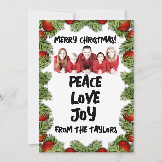 CHRISTMAS FAMILY PHOTO PERSONLIG GREETDS CARDS JULKORT (Framsida)