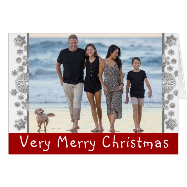 CHRISTMAS FAMILY PHOTO PORTRAIT HÄLSNINGSKORT (Framsidan Horizontal)