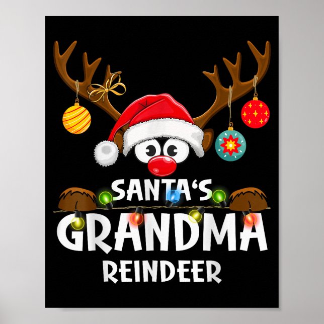 Christmas Family Santa's Grandma Reindeer Pajama  Poster (Framsidan)