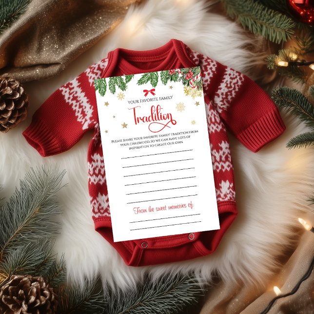 Christmas Family Traditions Baby Shower Game Card (Skapare uppladdad)
