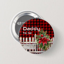 Christmas Fence Buffalo Plaid Daddy-to-be Knapp