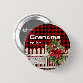 Christmas Fence Buffalo Plaid Grandma-to-be Knapp