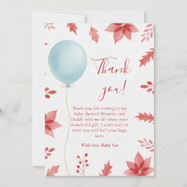 Christmas Festive Balloon Red Leaves Baby Shower Tack Kort