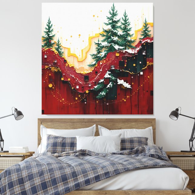Christmas Festive Colors Frequency Abstract Winter Canvastryck (Insitu (sovrum))
