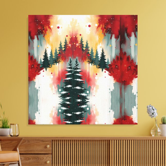 Christmas Festive Colors Frequency Abstract Winter Canvastryck (Insitu (Vardagsrum))