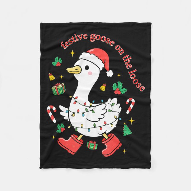 Christmas Festive Goose On The Loose Silly Goose X Fleecefilt (Framsidan)