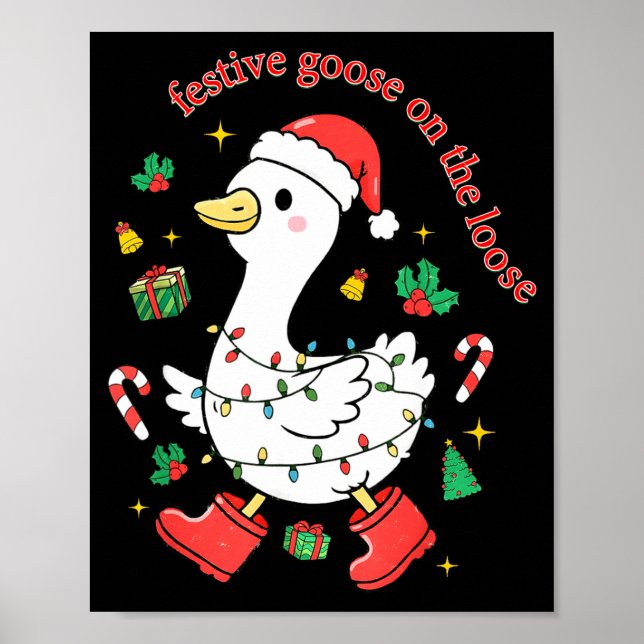 Christmas Festive Goose On The Loose Silly Goose X Poster (Framsidan)