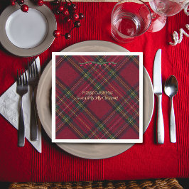 Christmas Festive Red Plaid Pappersservett