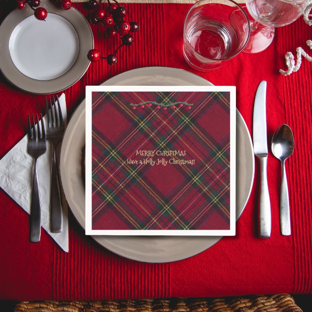Christmas Festive Red Plaid Pappersservett (Skapare uppladdad)