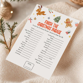 Christmas Finish the Christmas Phrase Game Julkort