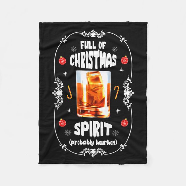 Christmas Fir Tree With Bourbon Ugly Xmas Bourbon  Fleecefilt (Framsidan)