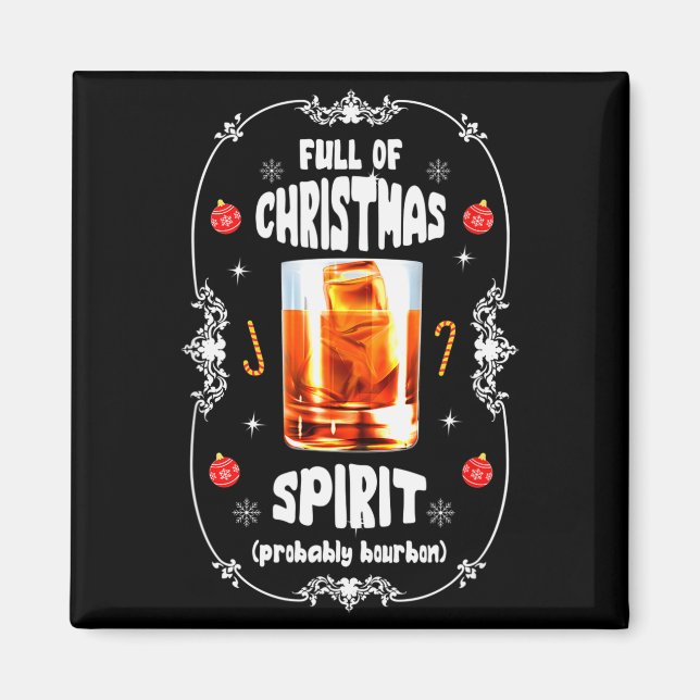 Christmas Fir Tree With Bourbon Ugly Xmas Bourbon  Magnet (Framsidan)