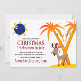 CHRISTMAS FIRANDE I JULY New Zealand BBQ Inbjudningar